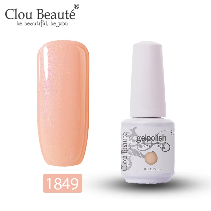 Clou Beaute Гель-лак Soak Off Hybrid UV Полупостоянный Гель-лак Esmalte Гель-лак 8 мл Подарочный набор Гель-лак для нейл-арта праймер - Цвет: 1849