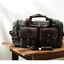 Брендовая повседневная мужская сумка из воловьей кожи. стильная дорожная сумка, качественная большая Холщовая Сумка, винтажная дорожная сумка, Классический багаж