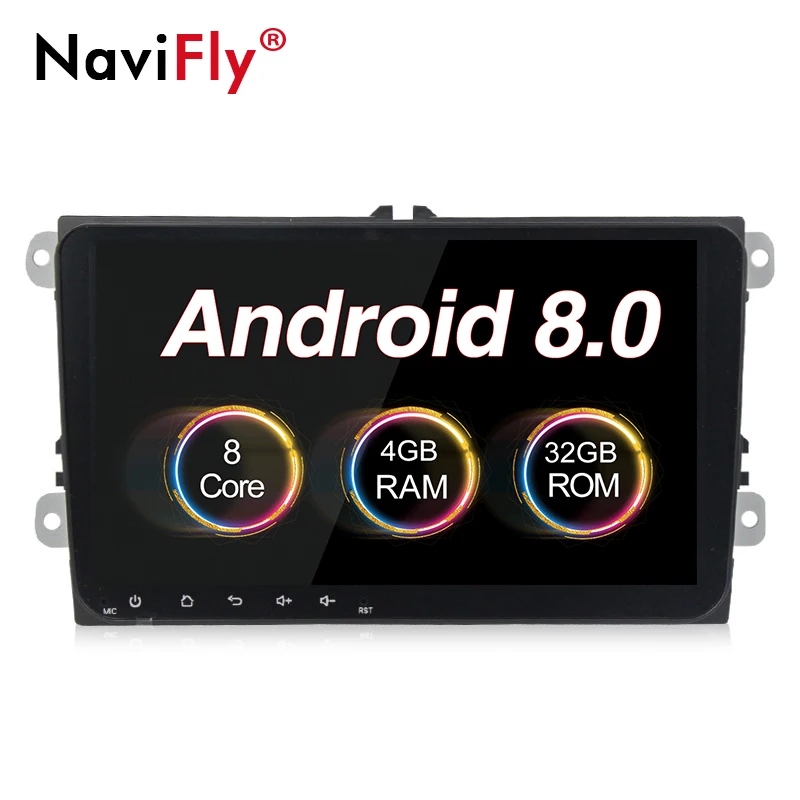 NaviFly 2 din 4G Оперативная память Android 8,0 автомобильный мультимедийный плеер для Volkswagen/POLO/PASSAT/Golf/TOURAN/skoda роскошный Октавия Рапид