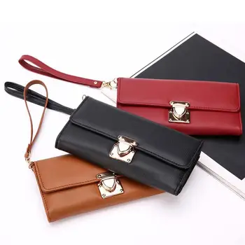 

Fashion Solid Color Faux Leather Women Girl Purse Card Cash Holder Long Wallet