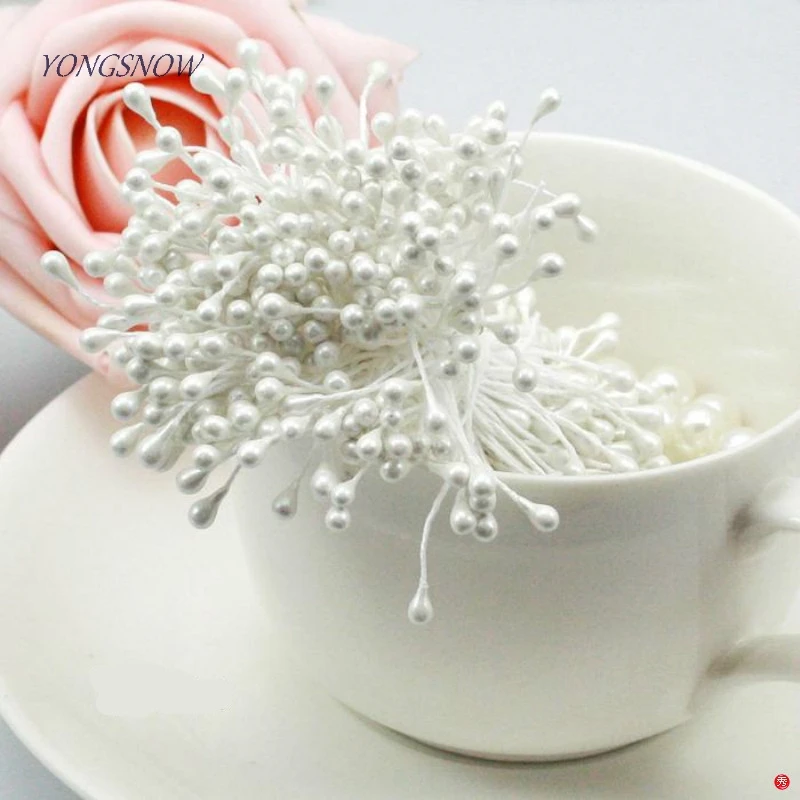 

Mini Double Heads Pearl Stamen Artificial Flower Pistil For Wedding Decoration DIY Decorative Garland Scrapbooking Craft 500pcs