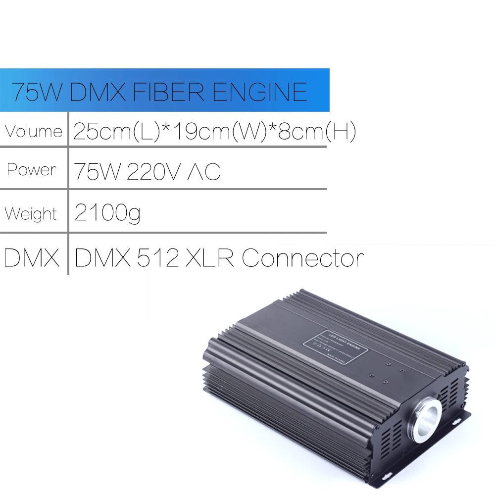 DMX 75W RGB LED Fiber Optic Engine Driver+28key RF Remote controller for all kinds fiber optics