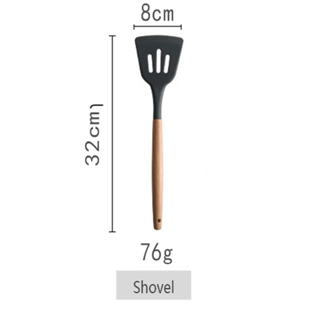 Sowoll термостойкие силиконовые кухонные принадлежности набор для приготовления пищи нож подставка шпатель суповая ложка антипригарная специальная кухонная Лопата кухонный инструмент - Цвет: I Shovel
