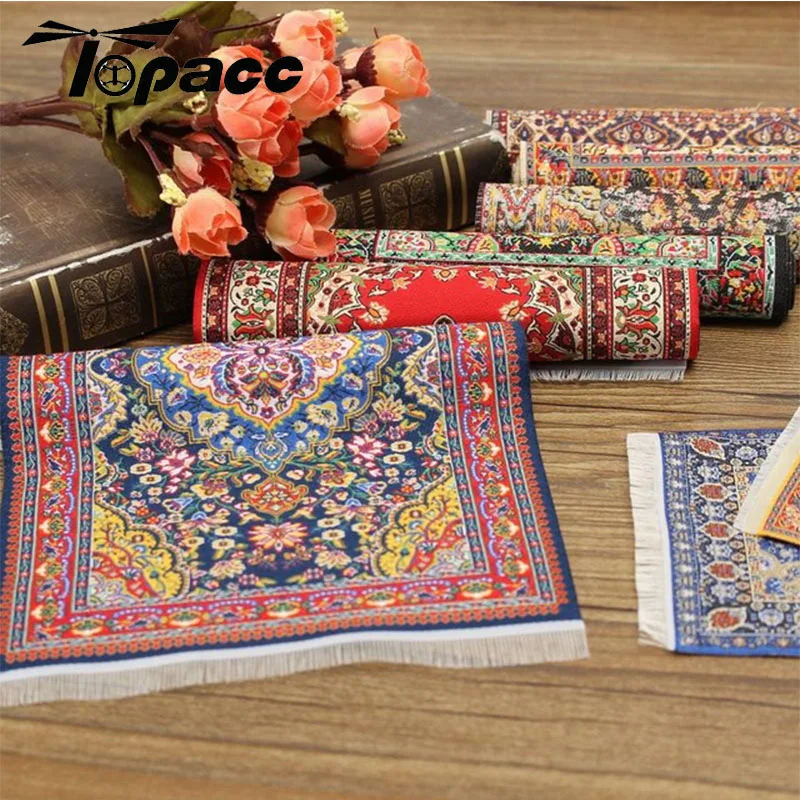 

15x25cm 1/12 Dollhouse Turkish Carpet Rug Doll House Miniature Accessories Children Pretend Play House Furniture Decoration