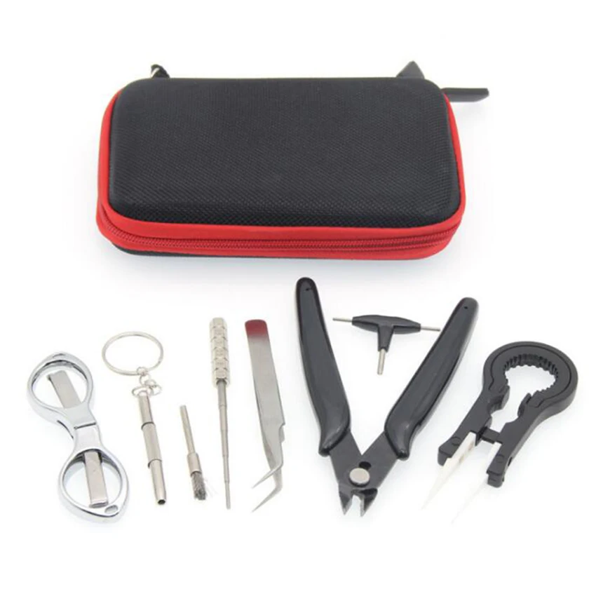 DIY Electronic Cigarette Special Tool Multifunctional Bag Wire Heaters Kit Ceramic Tweezers Rod Pliers Steel Brush | Инструменты