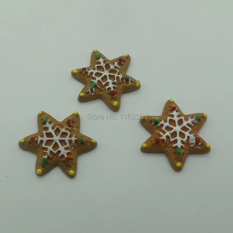 1pcs/lot resin flatback candy pentagram 21mm Cabochons Scrapbooking Hair Bow Center DIY Christmas decration C109-7