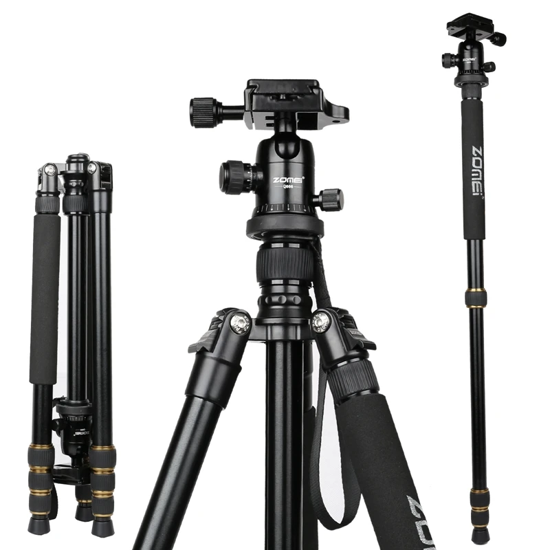 

Hot Sale! Q666 Proline Travel Alloy Tripod Monopod with Ball Head Light Weight for DSLR Cameras for Nikon for Canon Activities