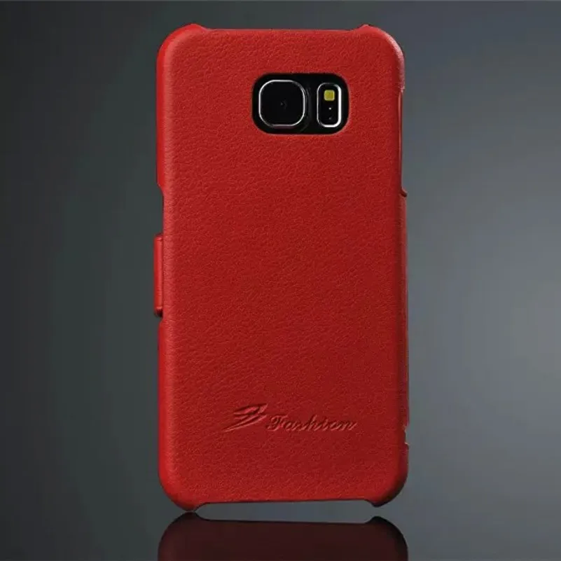 Роскошный чехол с текстурой личи для Samsung S6 ретро откидной крышкой из коровьей