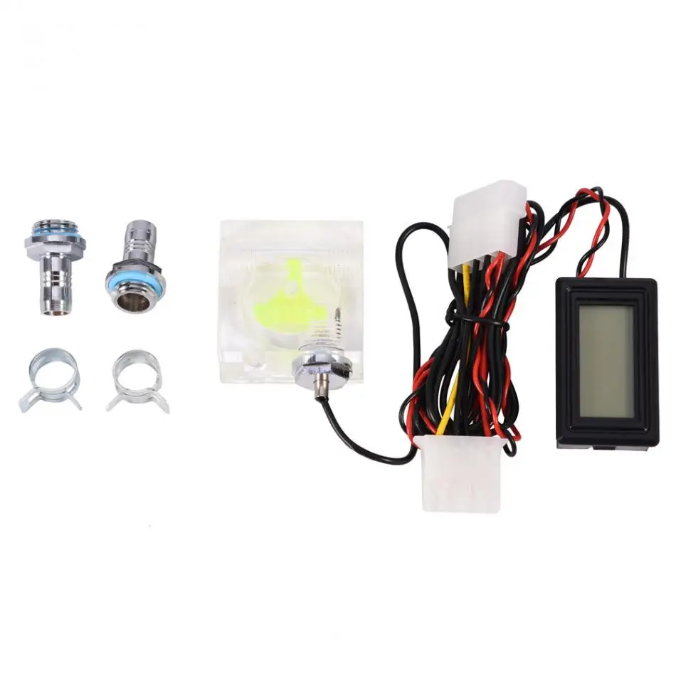 

PC Computer 3 Way Water Flow Meter Digital Thermometer for Water Cooling System Kit Water Cooling Thermometer Water Flow Meter