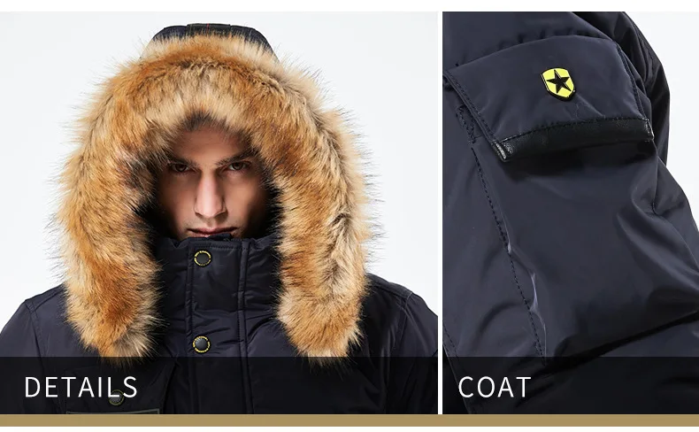 Vomint 2019 новые зимние мужские парки утолщенные пальто свободные стеганые куртки с меховым капюшоном ветрозащитные мульти-карманы