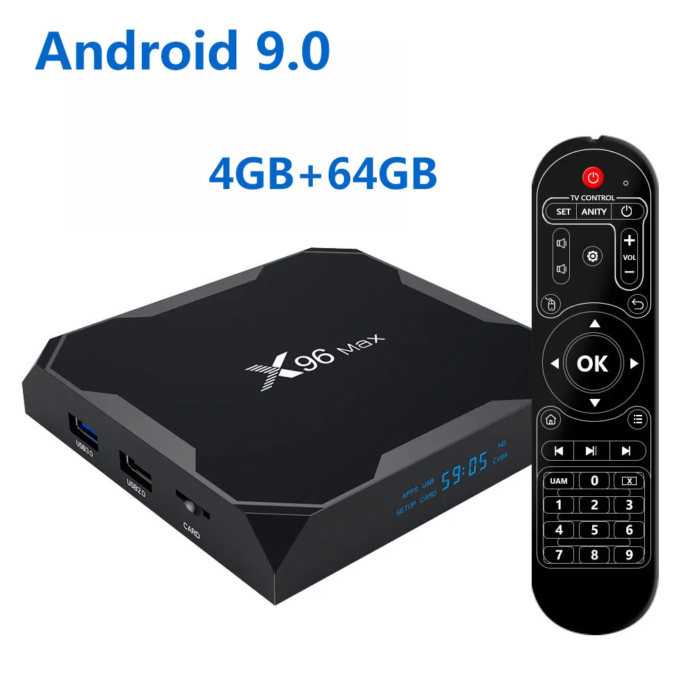 X96 Max Smart tv box Android 9,0 2,4G/5G Wifi Bluetooth 4,0 S905X2 Четырехъядерный 4K Netflix плеер X96max телеприставка - Цвет: 9.0 4G 64G TV BOX