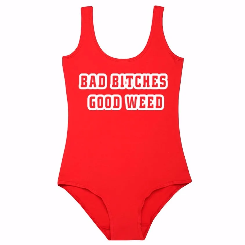 Плохое боди с надписью BAD BITCHES Женский сексуальный купальник модная пляжная