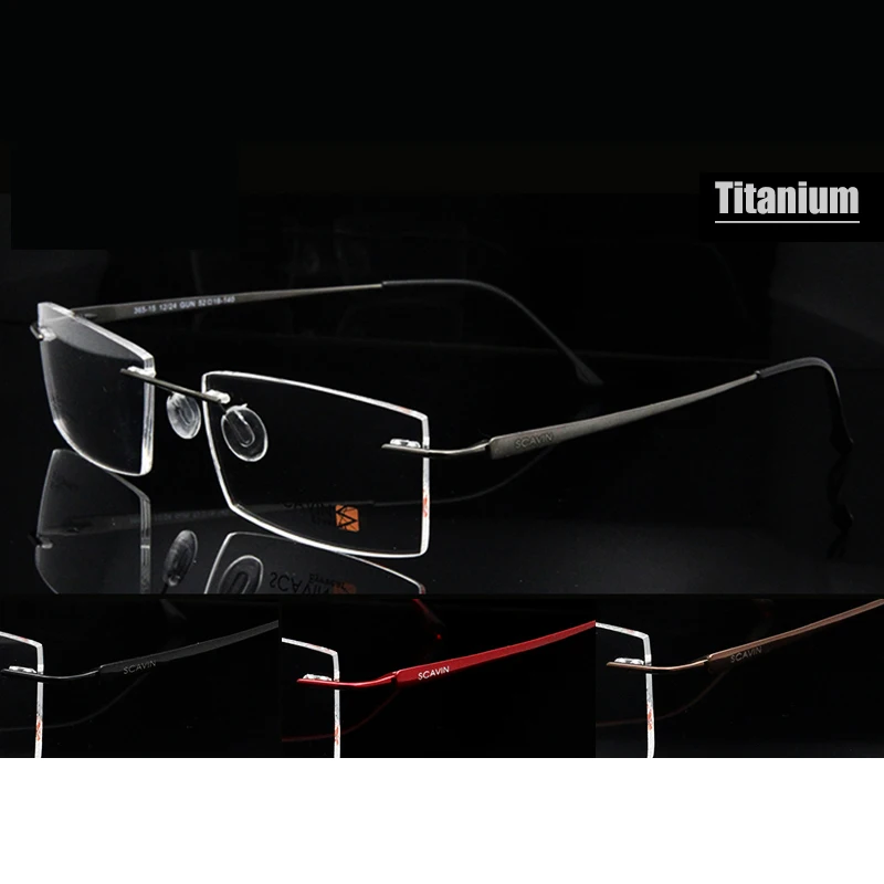 Sorbern New Brand Pure Titanium Rimless Eyeglasses for Men Ultralight