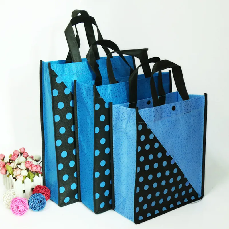 

Non-Woven Splicing Embossed Bag Green Shopping Bag Reusable Fabric, GroceriesCan Be Returned To The Bag
