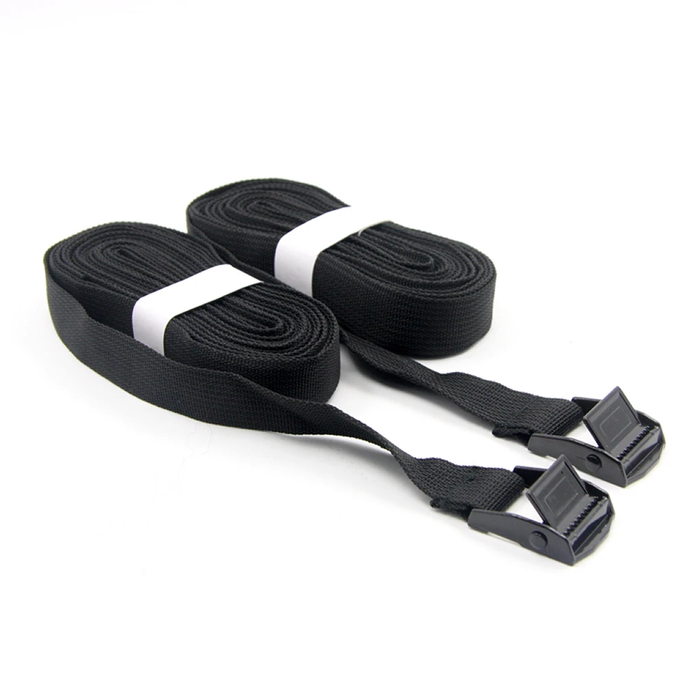 Trucks Luggage 2 Packs Straight Ratchet Strap Trailers Goods Car Luggage Rack Webbing Polyester Strapping Car Off-road Vehicle Strap Car Accessories for Motorcycles Buckle Strap
