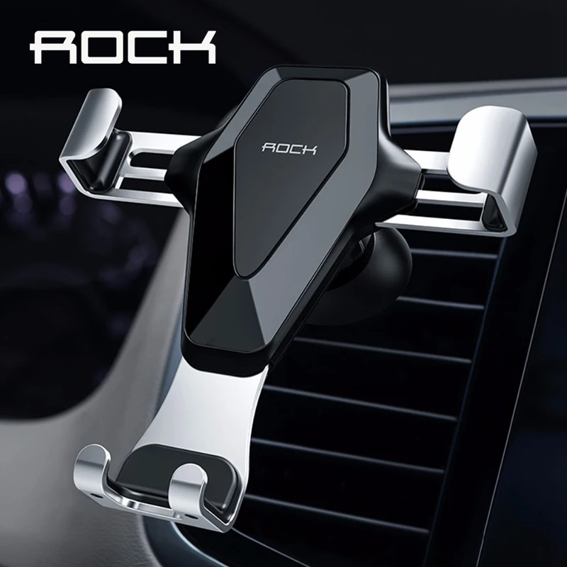Автомобильный держатель для телефона iPhone X XS MAX ROCK Gravity Air Vent в автомобиле