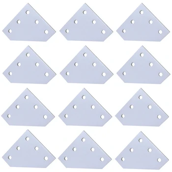 

12Pcs 5 Hole 90 Degree Joint Board Plate Corner Angle Bracket Connection Joint Strip for 2020 Aluminum Profile 3D Printer Frame