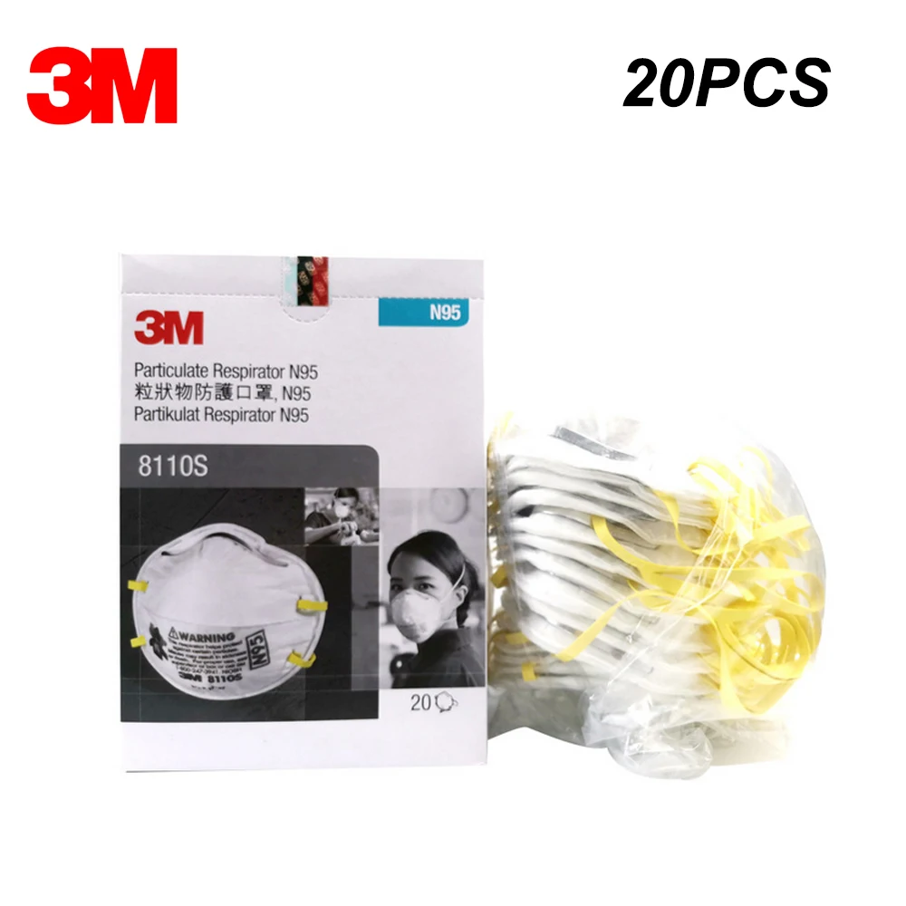 

20Pcs 3M 8110S Small-sized Particulate Respirator N95 Anti-haze PM2.5 Protection Mask Children dust mask