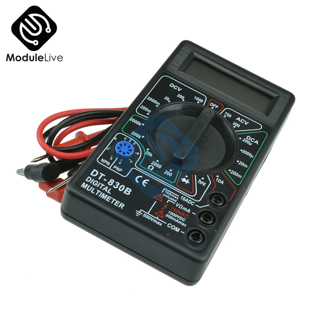 DT830B Профессиональный цифровой мультиметр с ЖК дисплеем измеритель переменного