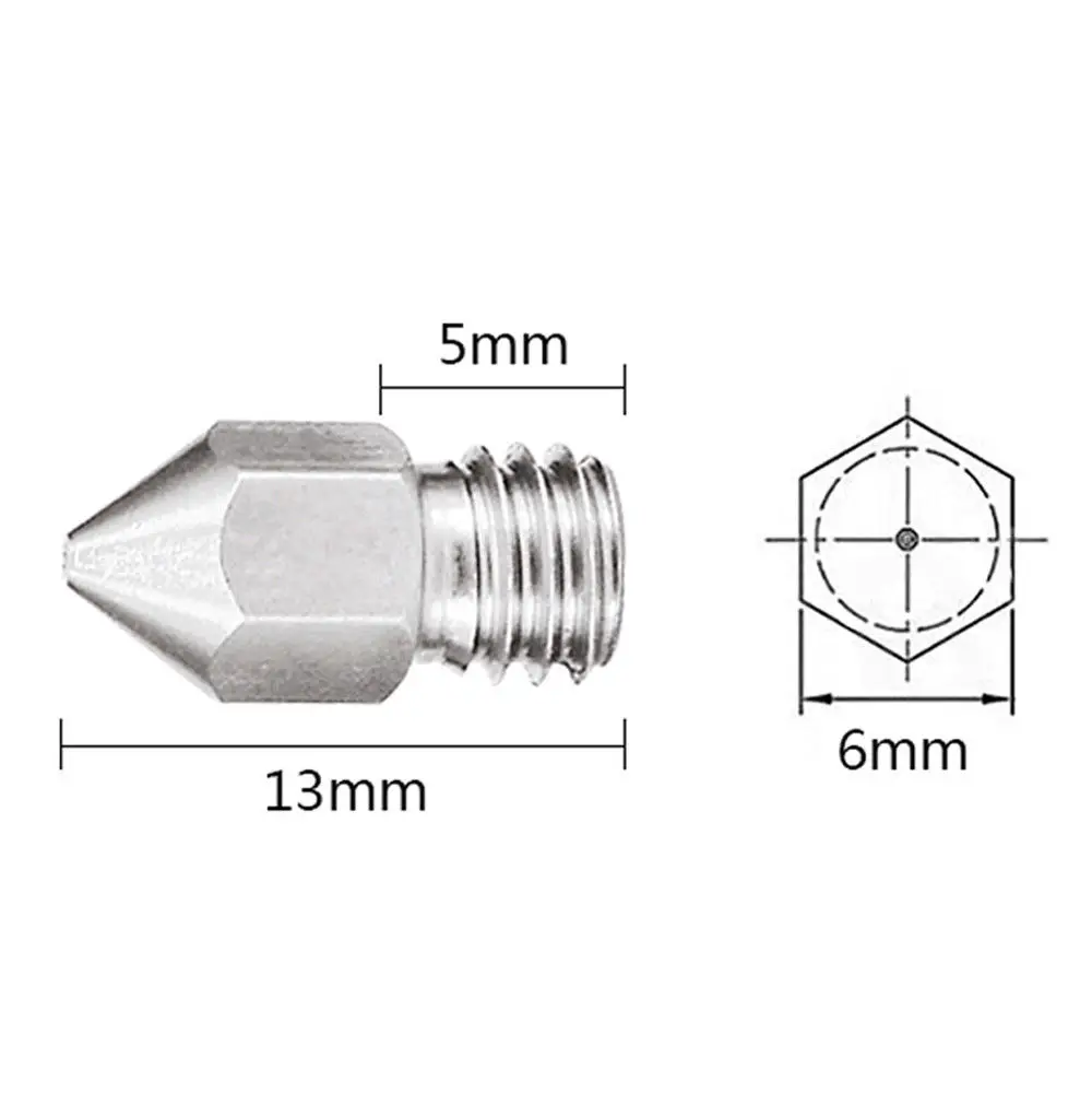 Ассорти 8 шт. нержавеющей MK8 Экструдер Насадка 0,2, 0,3, 0,4, 0,5, 0,6, 0,8, 1,0, 1,2 мм для 3D-принтеры 1,75 мм нити