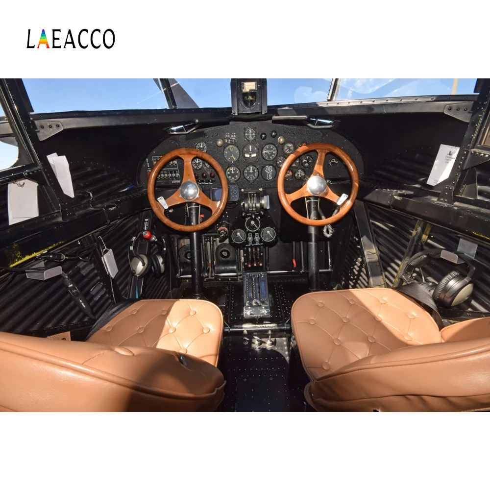 

Laeaco Aircraft Cockpit Interior Scene Photography Backgrounds Customized Photographic Backdrops Props For Photo Studio