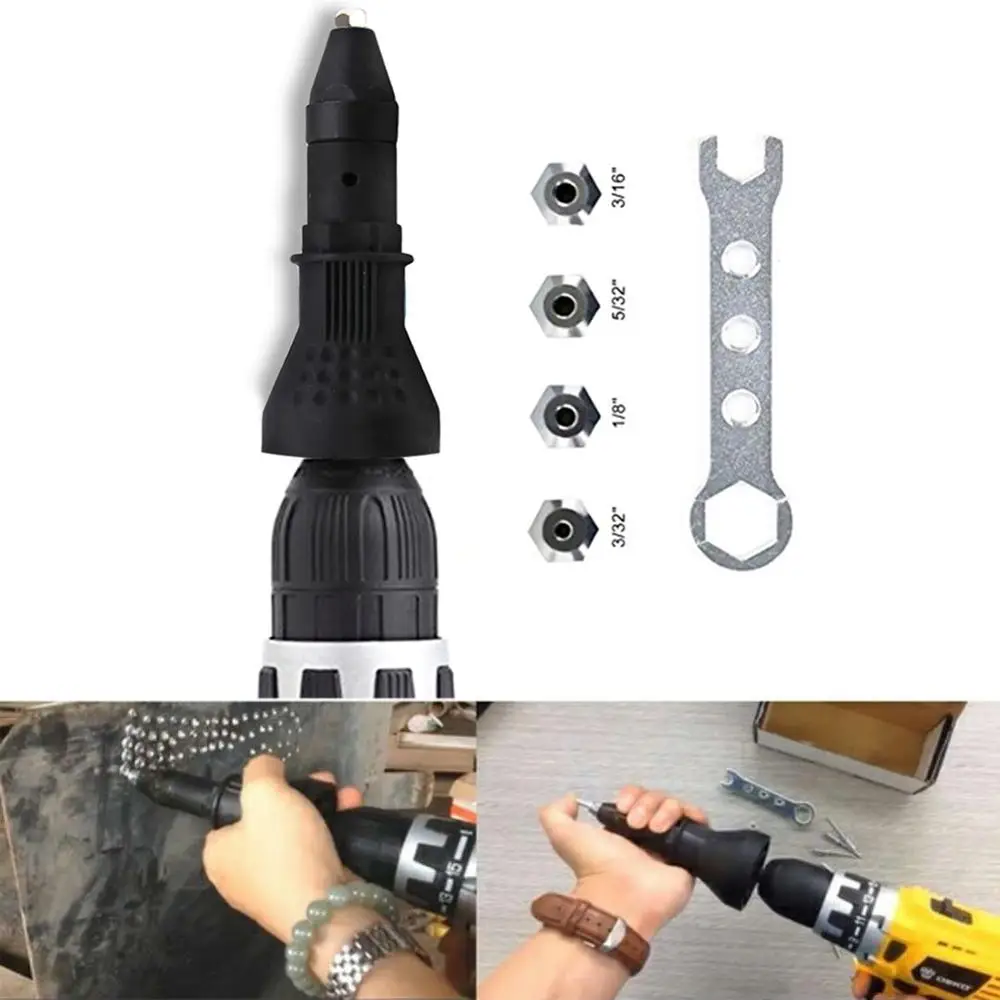 

Electric Rivet Nut Gun Riveting Tool Cordless Riveting Drill Adapter Insert Nut Tool Riveting Drill Adapter