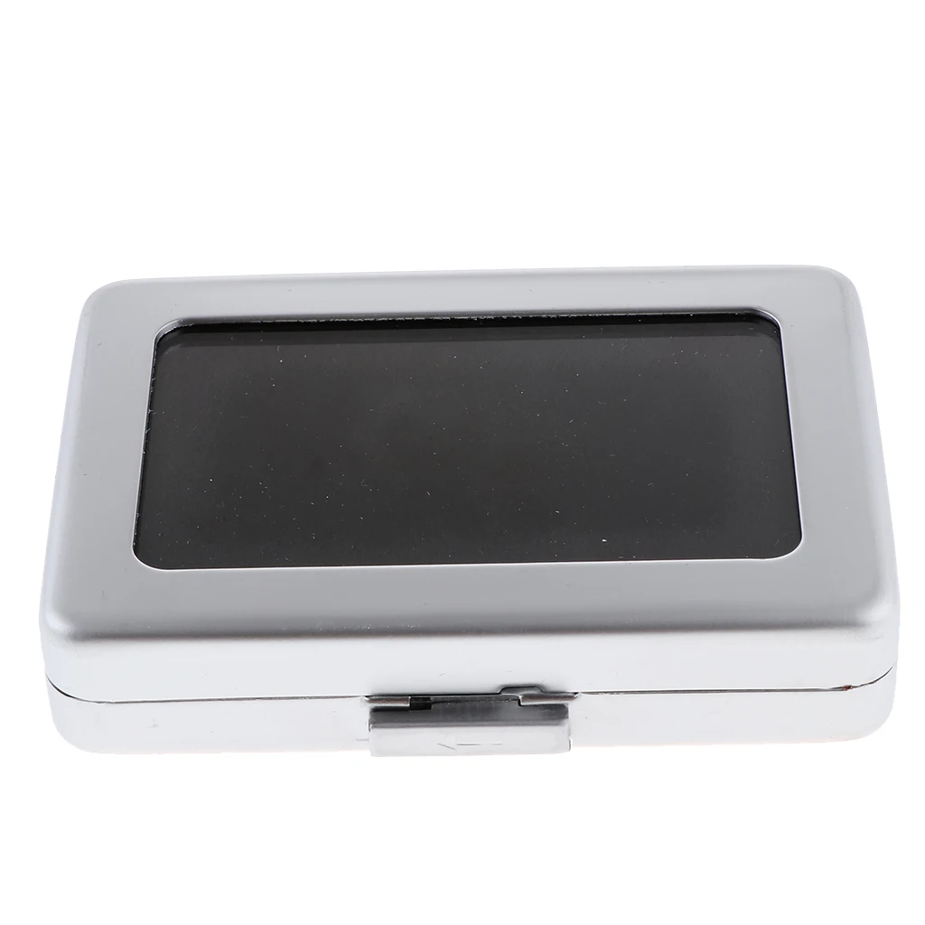 Electroplate Iron Box Diamond Gem Jewelry Storage Box Organizer Case Double-Faced Velvet Fabric Buckle Design Showcase