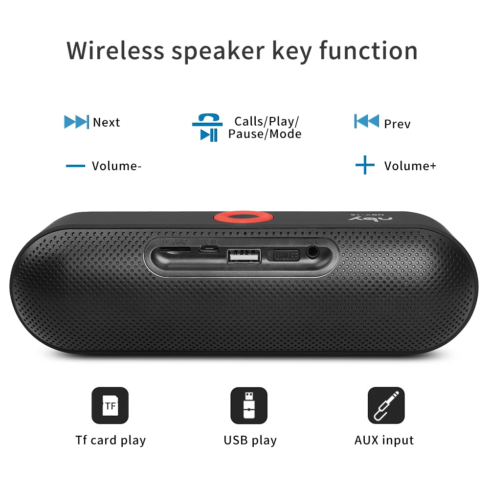 NBY S18 Portable Bluetooth Speaker with Dual Driver Loudspeaker