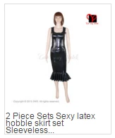 Сексуальное латексное платье с ремнями комплект из двух предметов резиновая одежда Топ рубашка костюм bodycon комбинезон форма учителя размер XXXL TZ-013