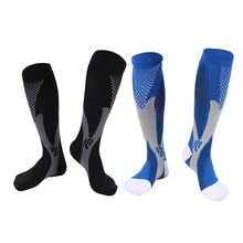 2 пары Женские Мужские Компрессионные носки чулки по колено высокие эластичные спортивные беговые носки для упражнений футбольный мяч