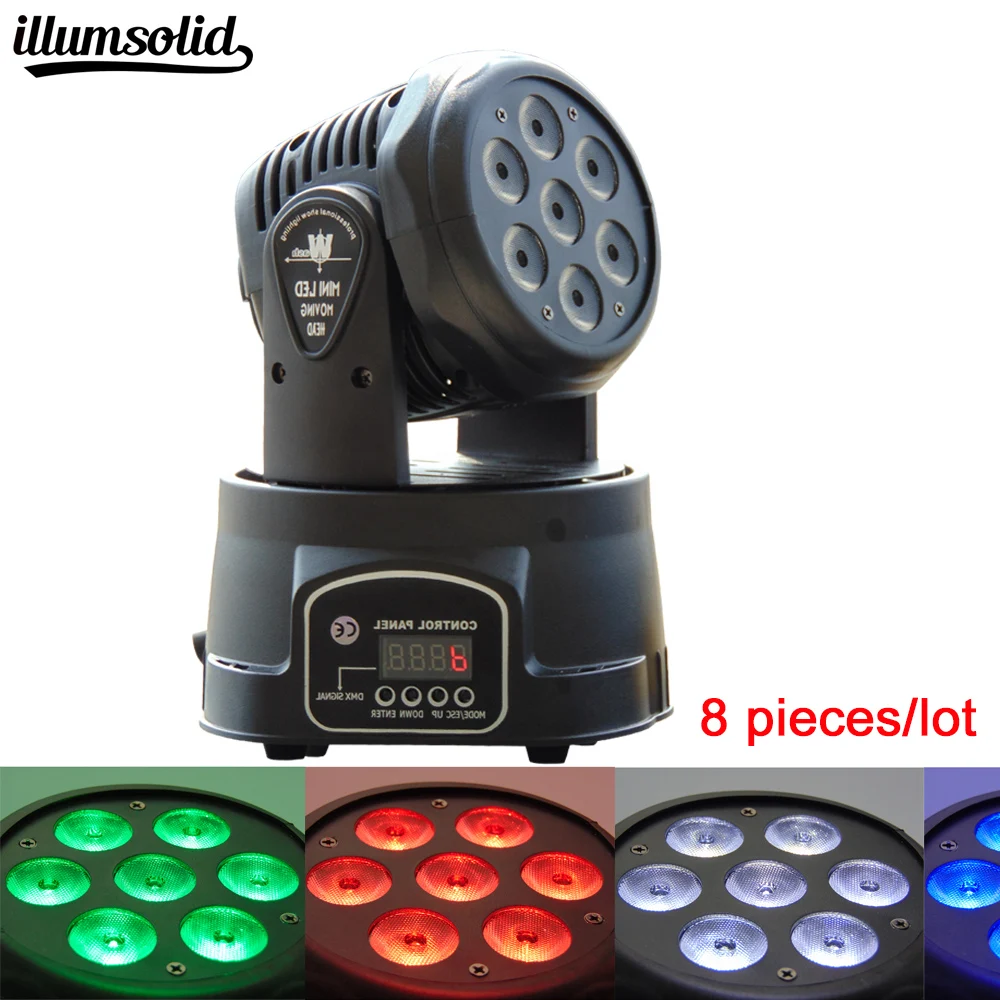 

8Pcs/lot led dmx wash lighting 7x12w spot for stage moving head light
