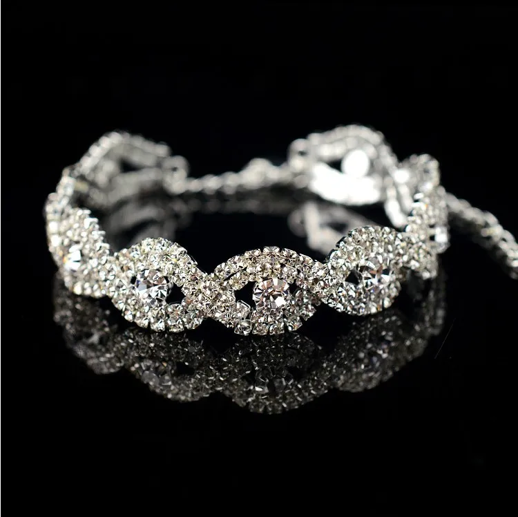 Luxury Vintage Bracelet Crystal Bracelets For Women Charm Silver
