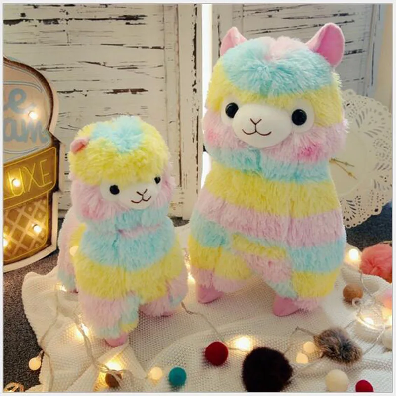 BSTAOFY Dropshipping 17/30CM Rainbow Alpacasso Alpaca Doll Horse Plush Toy Stuffed Animals Colourful Dolls Gift for Chindren | Игрушки и