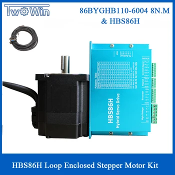 

86 Closed-loop Stepper Motor Kit 8N.M High-speed Constant Torque Motor 86BYGHB110-6004 Closed-loop Hybrid Servo Driver HBS86H
