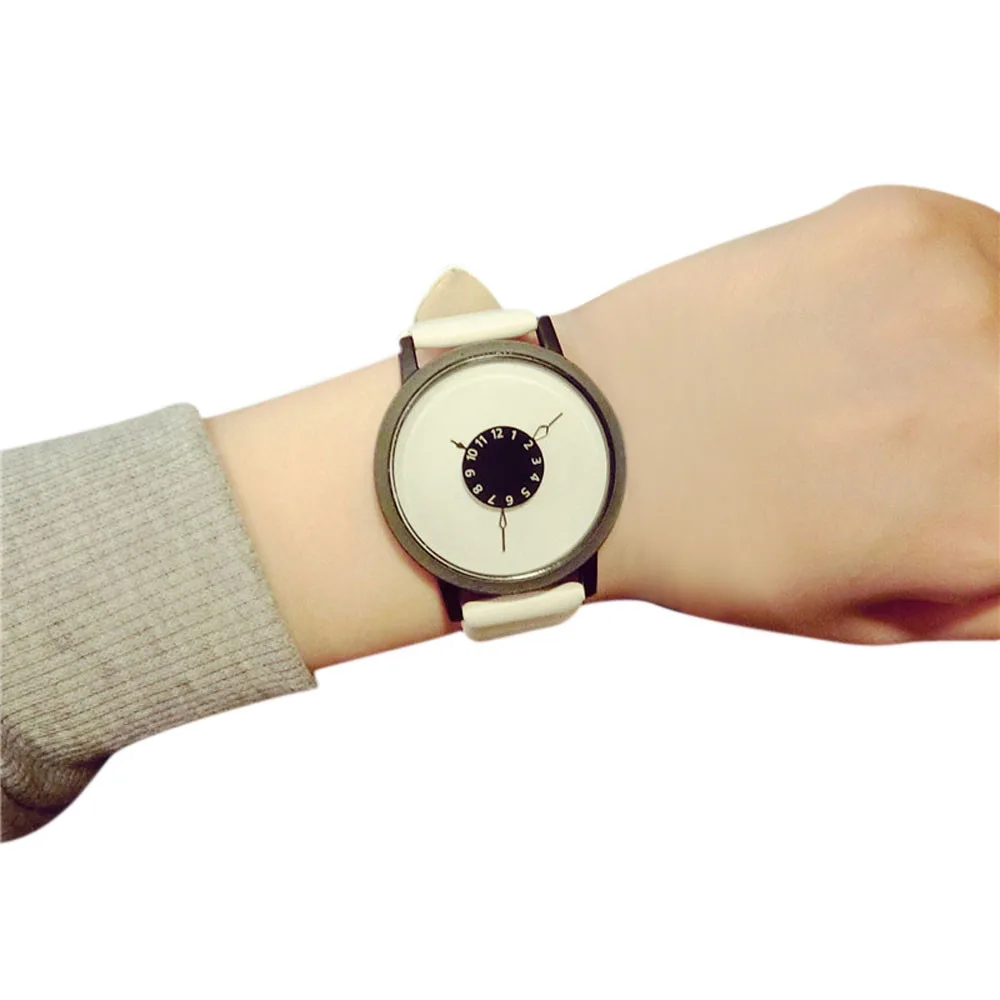 Модные часы для влюбленных мужчин и женщин, кожаные Кварцевые аналоговые наручные часы унисекс, часы, подарок для пары, Femme reloj mujer relogio Saati - Цвет: White
