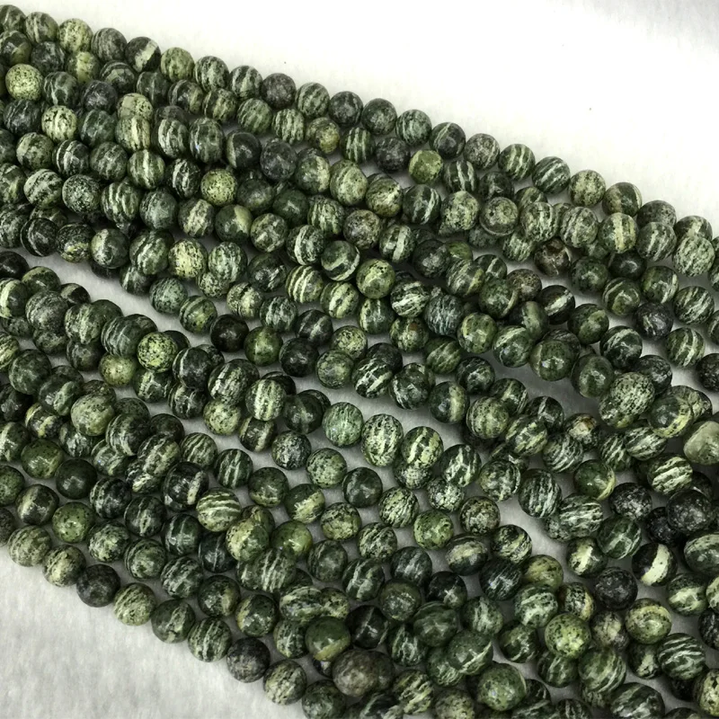 

Natural Genuine White Lace Green Zebra Jasper Round Jewellery Loose Ball Beads 6mm 8mm 10mm 12mm 15" 05458
