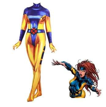

Movie Women X-MEN Anna Marie Rogue Superhero Cosplay Costume Zentai Bodysuit Suit Jumpsuits adult kids