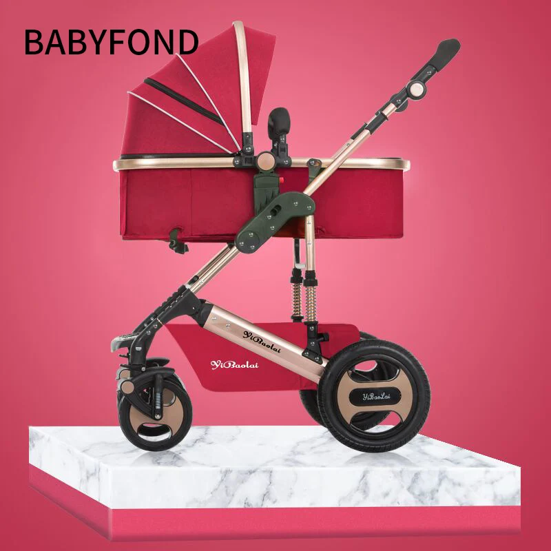 

Baby stroller High Landscape Can Sit, Lie Down, Folding, Shockproof, Winter And Summer Children's Trolley, Light Baby Carr