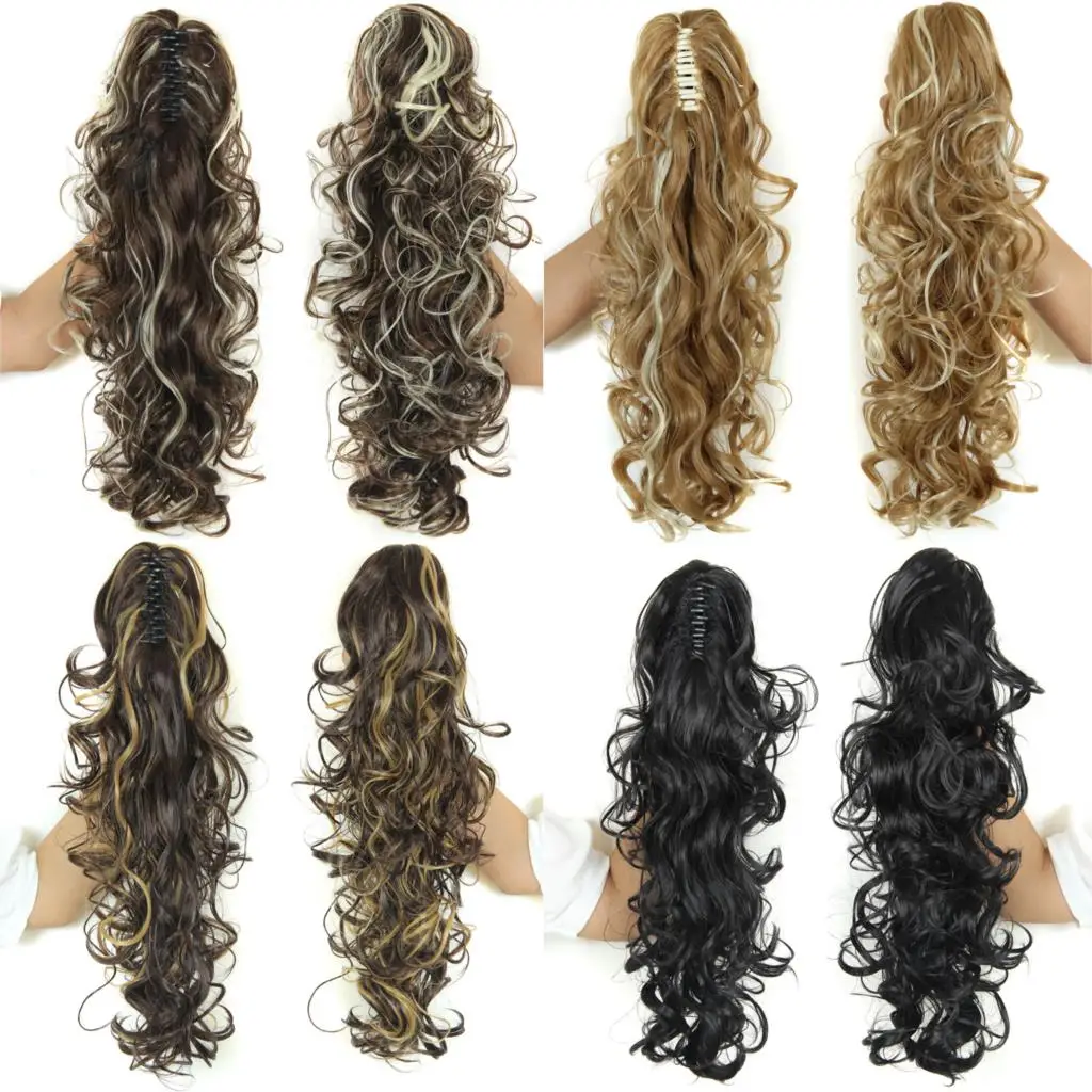 20 Synthetic Hair Ponytail Claw Clip Ponytail Hair Extension False Hairpiece Fake tress Drawstring Ponytail My Little Pony Tail