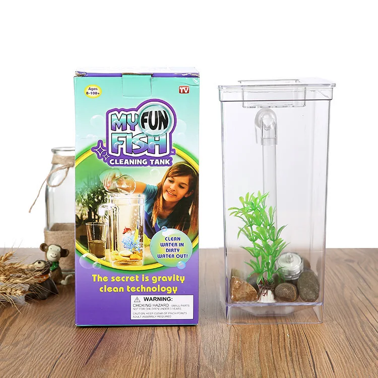 

Dawdler Tank Desktop Small-sized Aquarium Bucket Fish Tank Mini- Goldfish Bowl Plastic Originality Ecology Fish