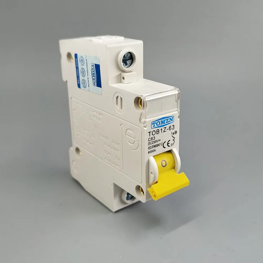 

1P DC 250V Circuit breaker MCB C curve single pole direct-current fuse for PV