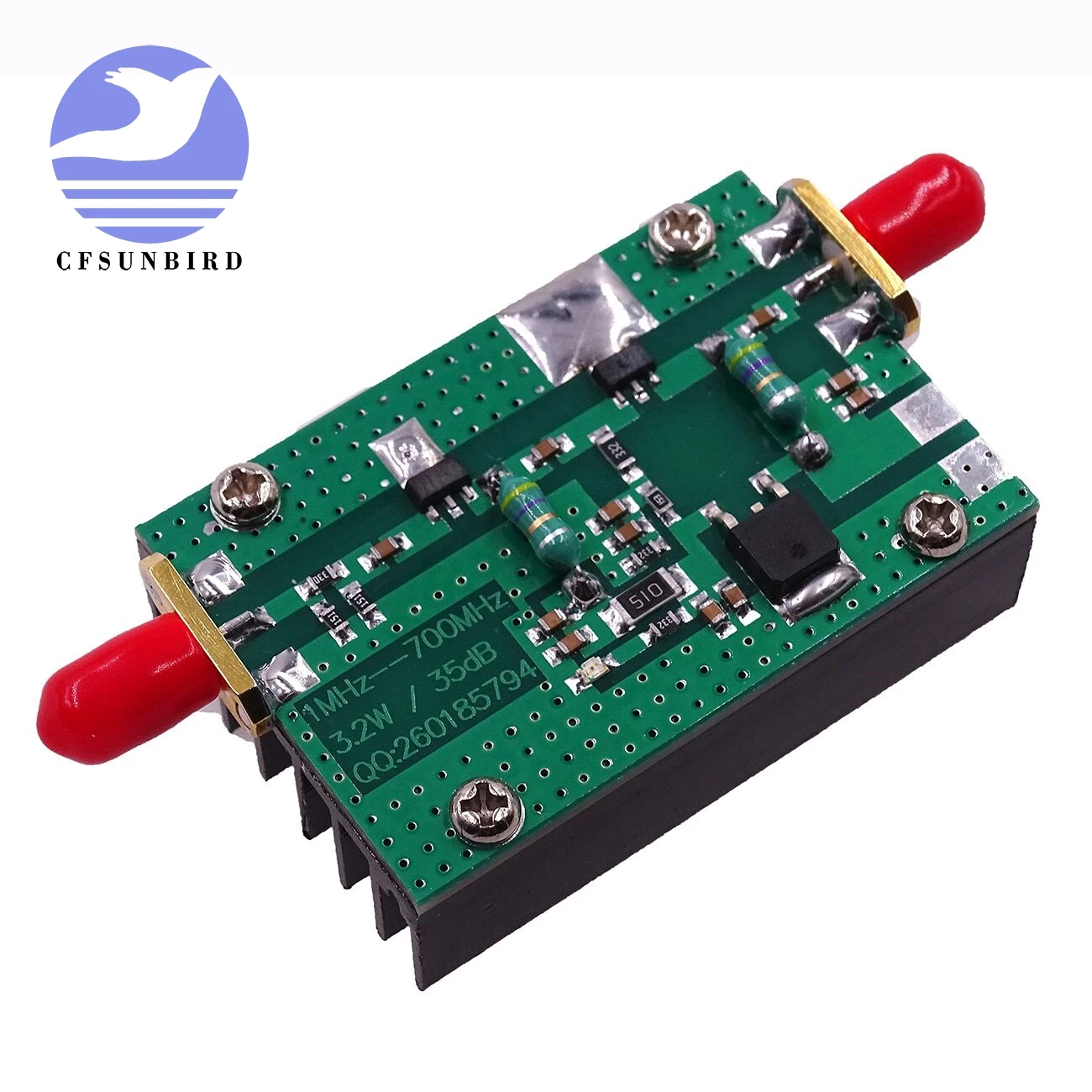 

CFsunbird 1PCS New Arrival 1MHz-700MHZ 3.2W HF VHF UHF FM Transmitter RF Power Amplifier For Ham Radio Module Board