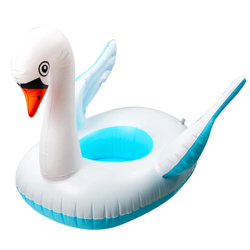 Единорог плавает детский бассейн надувные Мультяшные животные водные развлекательные игрушки кольца жизни буй сохранить ручка для сиденья пляж - Цвет: swan
