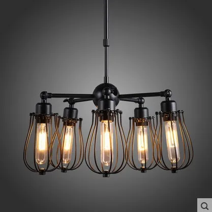 Painting Process Edison Loft Industrial Lamp Vintage Pendant Light Lamp With 5 Lights For Dining Room,Lamparas Colgantes Wholesale Lights & Lighting