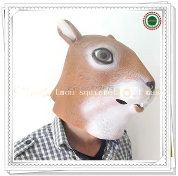 

Free shipping Magical Creepy Adult Squirrel Head Latex Rubber Mask Animal Costume Prop Toys Party mask