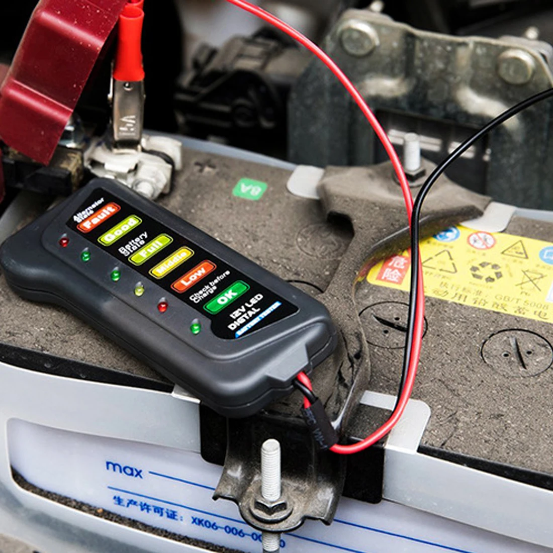 

2018 New Arrival LED Digital Battery Alternator Tester Battery Tester Battery Level Monitor For Car Motorcycle Trucks 12V
