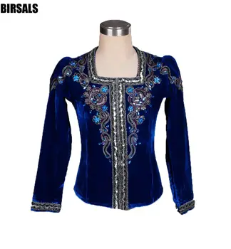 

man royal blue YAGP Competiton Professional Ballet Tops Jacket boys Ballet Stage Costume outwear BM0004