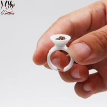 Новинка 100 шт пластиковое белое кольцо для пигментов для Перманентный макияж для бровей маленький размер татуировки чернила держатели татуировки принадлежности