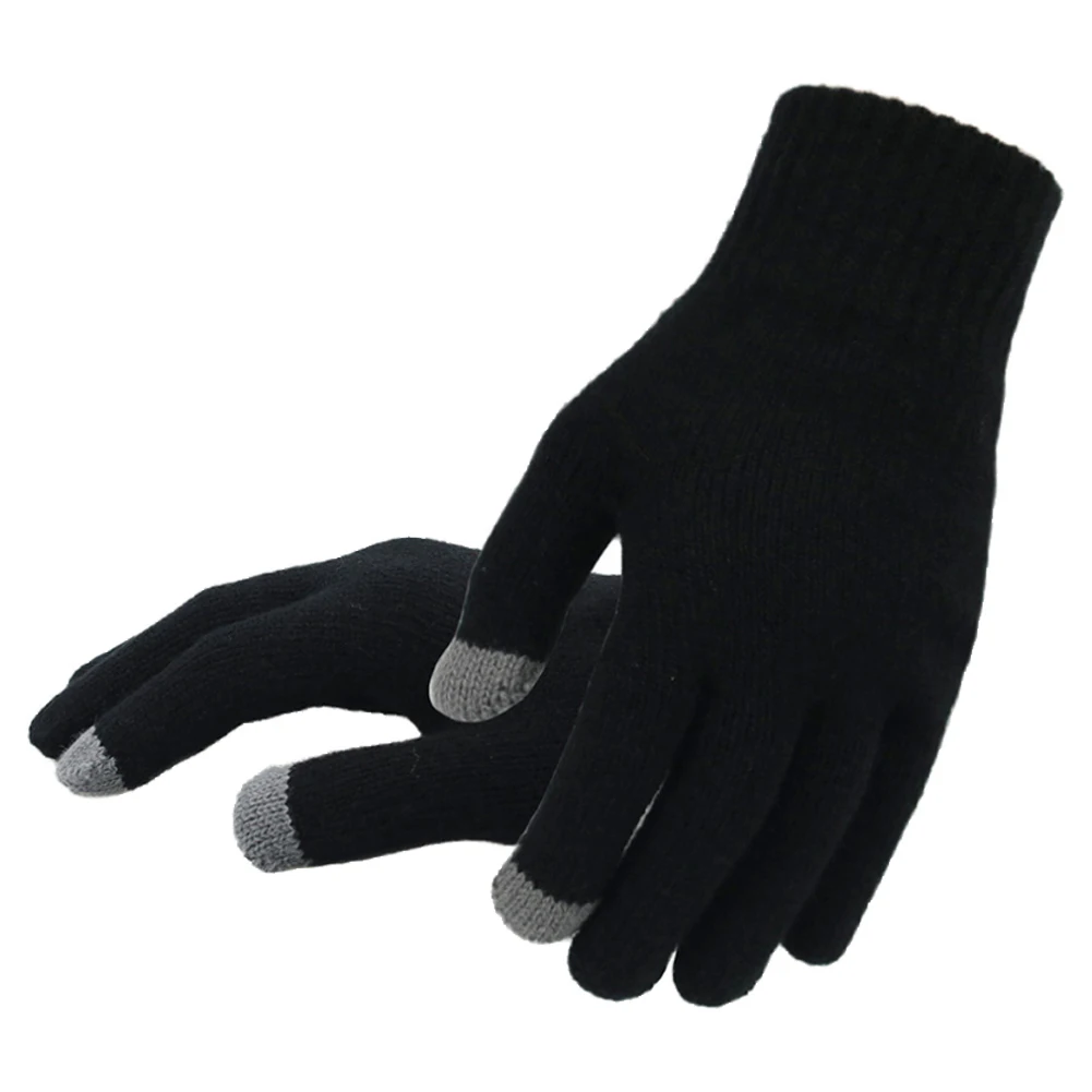 Мисс М перчатки зима и осень Вязаная Для женщин Для мужчин Сенсорный экран открытый перчатки теплые одноцветные перчатки для путешествий и