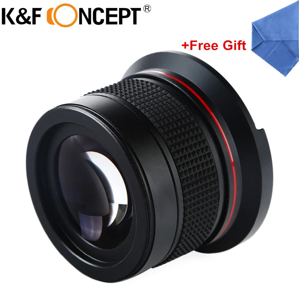 Широкоугольный макрообъектив K & F 58 мм 0 35x рыбий глаз Ультрапрозрачная синяя